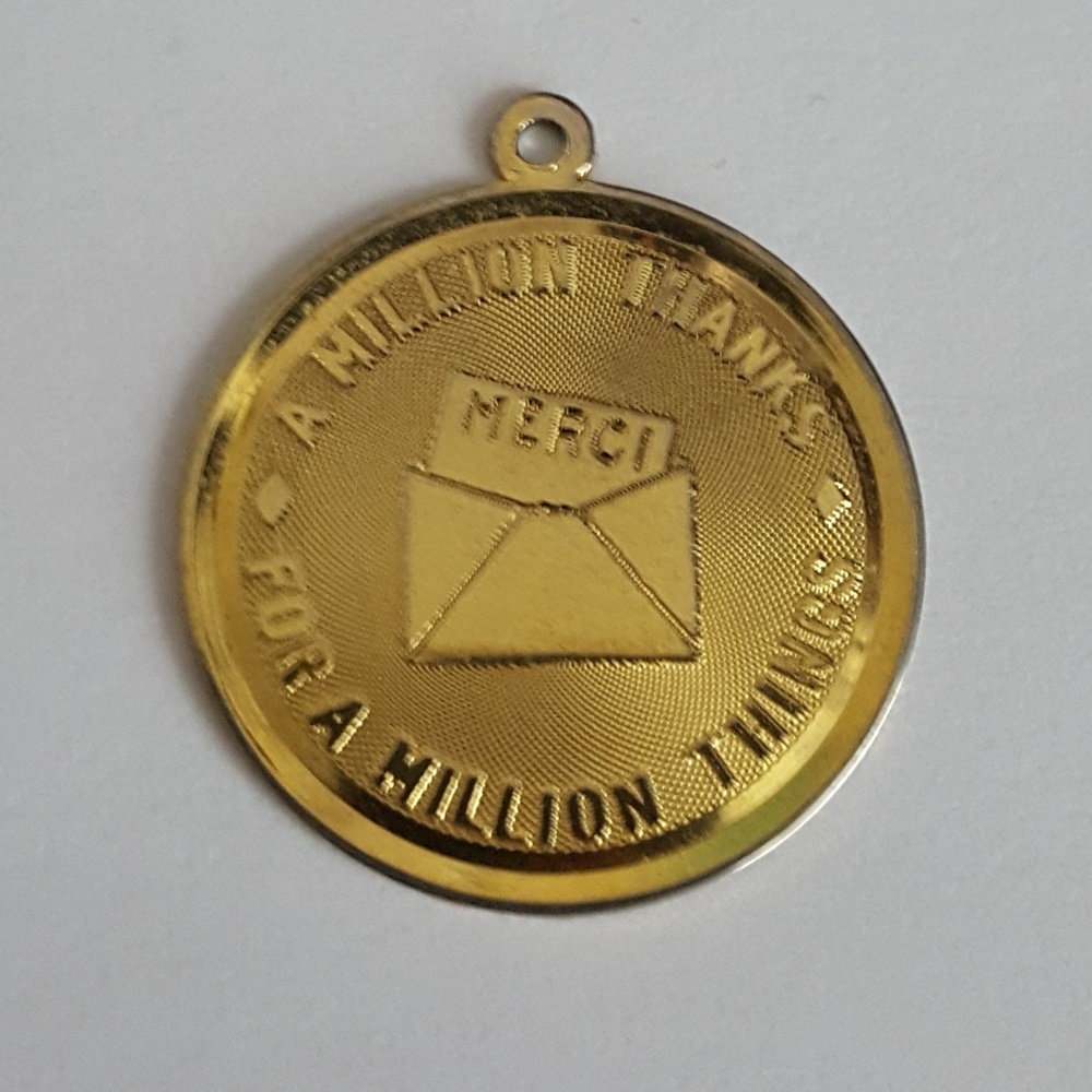Vintage - 12k Gold "Merci" Charm